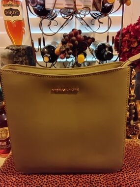 Michael Kors Olive Green Saffiano Leather Shoulder Bag